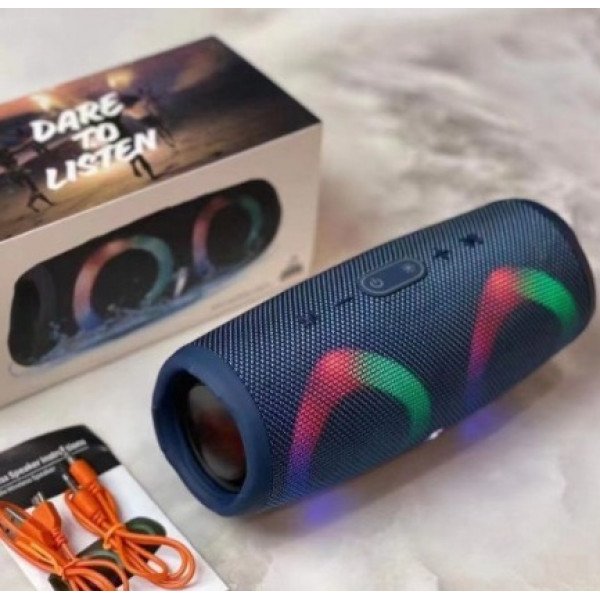 Wholesale Double RGB LED Ring Light Portable Wireless Bluetooth Speaker CHARGE5 for Universal Cell Phone And Bluetooth Device (Blue)