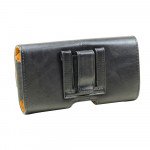 Wholesale Deluxe Horizontal PU Leather Smartphone Belt Pouch with Secure Magnetic Flip Closure L55 for Fits iPhone 15 Pro Max and more (Black)