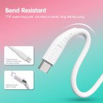 Wholesale IP Lighting Heavy Duty Strong Soft Flexible Silicone OD 5.0mm Charge and Sync USB Cable 10FT for Universal iPhone and iPad Devices 10FT (White)