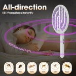 Wholesale Foldable Electric Mosquito Swatter with 360° Rotating Handle - Portable Bug Zapper for Home, Office & Outdoor Use (White)