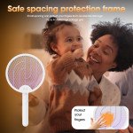 Wholesale Foldable Electric Mosquito Swatter with 360° Rotating Handle - Portable Bug Zapper for Home, Office & Outdoor Use (White)
