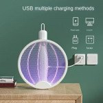 Wholesale Foldable Electric Mosquito Swatter with 360° Rotating Handle - Portable Bug Zapper for Home, Office & Outdoor Use (White)
