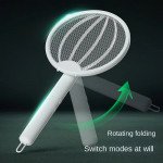 Wholesale Foldable Electric Mosquito Swatter with 360° Rotating Handle - Portable Bug Zapper for Home, Office & Outdoor Use (White)