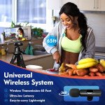Wholesale Professional Dual Mic Wireless Recording System with iPhone and Type C Adapters for Universal Cell Phone, Device and More (Black)