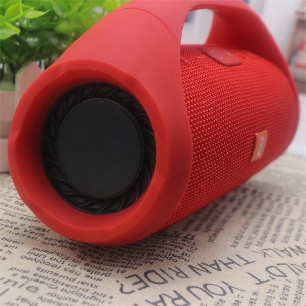Wholesale Boomsbox Mini Drum Style Wireless FM Radio Bluetooth Speaker With Handle C2B for Universal Cell Phone And Bluetooth Device (Red)