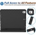 Wholesale Silicone Convertible Handle Stand Kid Friendly Shockproof Durable Protective Cover Case for for Apple iPad Air 4 10.9 (2020) / iPad Pro 11 (2022 / 2021 / 2020) (Black)