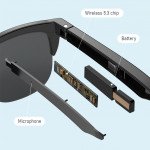 Wholesale Ultra-Light Frame Bluetooth Wireless Stereo Music Audio Sunglasses F08 for Universal Cell Phone And Bluetooth Device (Black)