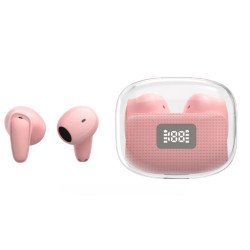 Mini Design TWS Wireless Earphone - BT Headset with Battery Power Display, Stereo Sound Earbuds, Transparent Cover Case F10 for Universal Cell Phone And Bluetooth Device (Pink) Mini Design TWS Wireless Earphone - BT Headset with Battery Power Display, Stereo Sound Earbuds, Transparent Cover Case F10 for Universal Cell Phone And Bluetooth Device (Pink)