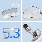 Wholesale Open-Ear Style TWS Bluetooth Wireless Headset Gaming Earbuds Stereo Sound With Battery Indicator F100 for Universal Cell Phone And Bluetooth Device (White)