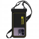 Wholesale Waterproof Floating Phone Pouch Case SIze XL with Lanyard – Clear Window, Snap Lock, Ideal for Water Photography (Black)