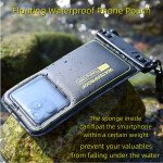 Wholesale Waterproof Floating Phone Pouch Case SIze XL with Lanyard – Clear Window, Snap Lock, Ideal for Water Photography (Black)