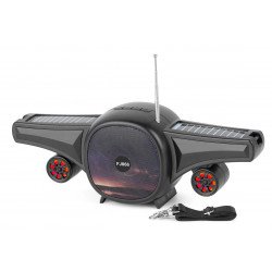 Cool Jet Airplane Colorful Portable Stereo Bluetooth Wireless Speaker with Solar Panel FJ866 for Universal Cell Phone And Bluetooth Device (Black) Cool Jet Airplane Colorful Portable Stereo Bluetooth Wireless Speaker with Solar Panel FJ866 for Universal Cell Phone And Bluetooth Device (Black)