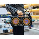 Wholesale Fashion Cool Retro DJ Handheld Portable Bluetooth Speaker Radio System with LED Light FP33 for Universal Cell Phone And Bluetooth Device (Black)