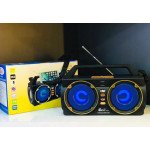 Wholesale Fashion Cool Retro DJ Handheld Portable Bluetooth Speaker Radio System with LED Light FP33 for Universal Cell Phone And Bluetooth Device (Blue)