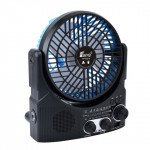 Wholesale Large Fan Solar-Powered Bluetooth Speaker with AM/FM Radio, Portable, and LED Flashlight FP335 for Universal Cell Phone And Bluetooth Device (Black)