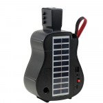 Wholesale Portable Guitar-Shaped Bluetooth Speaker with Solar Charging and LED Light FP528S for Universal Cell Phone And Bluetooth Device (Navy Blue)
