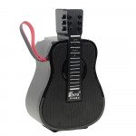 Wholesale Portable Guitar-Shaped Bluetooth Speaker with Solar Charging and LED Light FP528S for Universal Cell Phone And Bluetooth Device (Black)