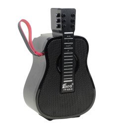 Portable Guitar-Shaped Bluetooth Speaker with Solar Charging and LED Light FP528S for Universal Cell Phone And Bluetooth Device (Black) Portable Guitar-Shaped Bluetooth Speaker with Solar Charging and LED Light FP528S for Universal Cell Phone And Bluetooth Device (Black)
