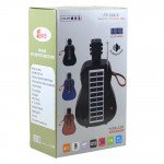 Wholesale Portable Guitar-Shaped Bluetooth Speaker with Solar Charging and LED Light FP528S for Universal Cell Phone And Bluetooth Device (Navy Blue)