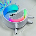 Wholesale Multi-Feature Disco Bluetooth Speaker with LED Light & Wireless Charger Portable Party Device G2388A for Universal Cell Phone And Bluetooth Device (White)