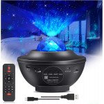 Wholesale Galaxy Star Projector Night Light with Bluetooth Speaker - LED Color Projections for Room Decor G2402A for Universal Cell Phone And Bluetooth Device (Black)