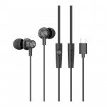 Wholesale Premium USB Type C Wired Earbuds with Mic - HiFi Stereo Noise Isolating Headphones for Music and Calls for Universal Cell Phone And Devices (Black)