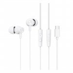 Wholesale Premium USB Type C Wired Earbuds with Mic - HiFi Stereo Noise Isolating Headphones for Music and Calls for Universal Cell Phone And Devices (White)