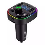 Wholesale LED Bluetooth Car FM Transmitter, Wireless Audio Adapter Receiver with Quick Charge Dual USB-C and USB-A Ports Support Micro SD Card for Universal Cell Phone And Bluetooth Device (Black)