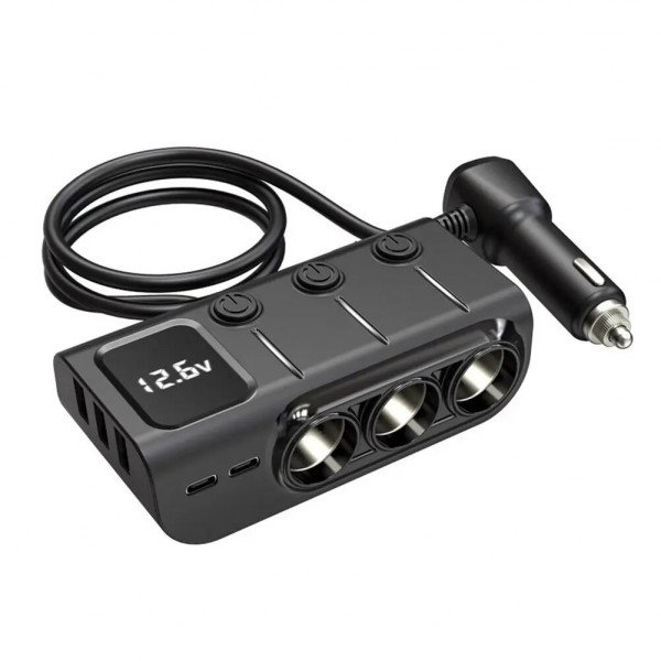 Wholesale 20W Car Lighter: USB PD Fast Charge, 3-Socket Splitter with Independent Switch GC01 for Universal Cell Phone, Device and More (Black)