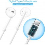Wholesale USB Type-C Wired Earbuds Headset Stereo Sound with Mic and Volume Control for Universal Type-C Port Android Cell Phone and Device (White)