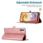 Wholesale Premium PU Leather Folio Wallet Front Cover Case with Card Holder Slots and Wrist Strap for Samsung Galaxy A05 (Rose Gold)