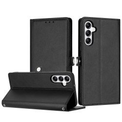 Premium PU Leather Folio Wallet Front Cover Case with Card Holder Slots and Wrist Strap for Samsung Galaxy A05s (Black) Premium PU Leather Folio Wallet Front Cover Case with Card Holder Slots and Wrist Strap for Samsung Galaxy A05s (Black)
