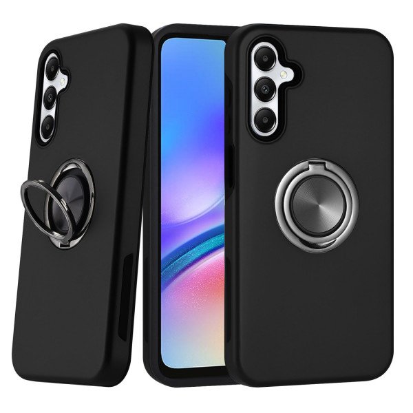 Wholesale Dual Layer Armor Hybrid Stand Ring Case for Samsung Galaxy A05s (Black)