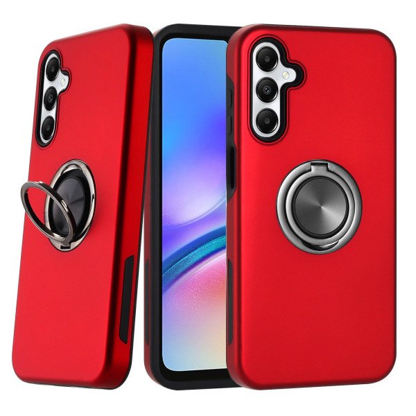 Wholesale Dual Layer Armor Hybrid Stand Ring Case for Samsung Galaxy A05s (Red)