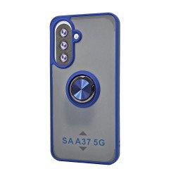 Slim Hybrid Shockproof Phone Case with Kickstand Ring for Samsung Galaxy A37 (Blue)