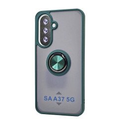 Slim Hybrid Shockproof Phone Case with Kickstand Ring for Samsung Galaxy A37 (Green)