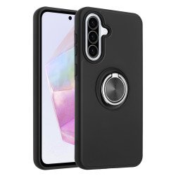 Shockproof Kickstand Phone Case with Glossy Finish – Superior Protection & Built-In Ring for Samsung Galaxy A57 (Black)