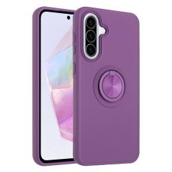 Shockproof Kickstand Phone Case with Glossy Finish – Superior Protection & Built-In Ring for Samsung Galaxy A57 (Purple)
