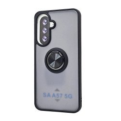 Slim Hybrid Shockproof Phone Case with Kickstand Ring for Samsung Galaxy A57 (Black)