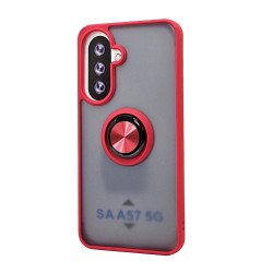 Slim Hybrid Shockproof Phone Case with Kickstand Ring for Samsung Galaxy A57 (Red)