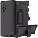 Heavy Duty Shockproof Protection Dual-Layer Rugged Defender Case with Belt Clip for Samsung Galaxy S26 Ultra 5G (Black)