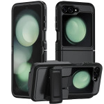 Heavy Duty Armor Robot Case with Clip for Samsung Galaxy Z Flip 6 5G (Black)