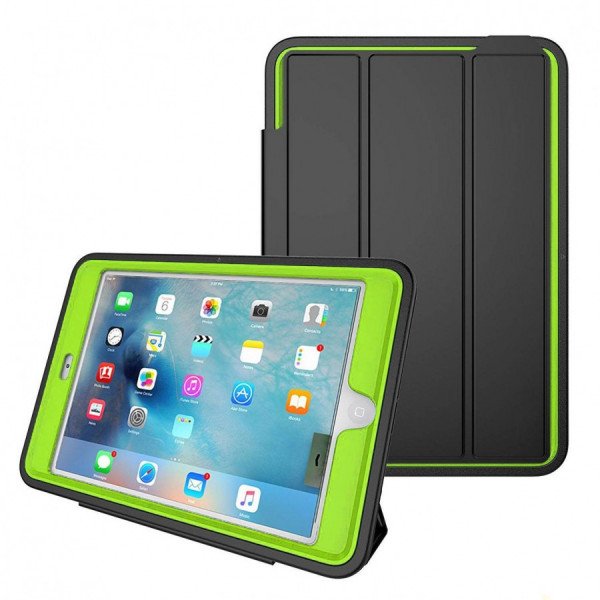 Wholesale Strong Armor Heavy Duty Protection Hybrid Kickstand Case with Smart Cover for Apple iPad Mini 4, Apple iPad Mini 5 (Green)