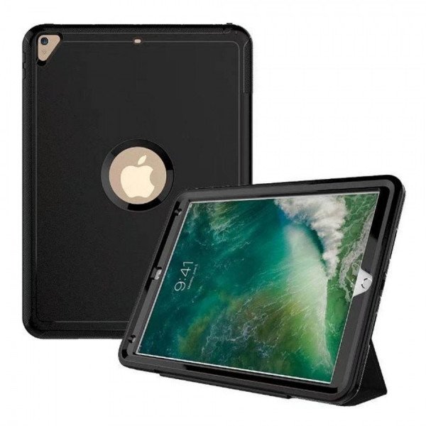 Wholesale Strong Armor Heavy Duty Protection Hybrid Kickstand Case with Smart Cover for Apple iPad Air 3, Apple iPad Pro 10.5 (2017) (Black)