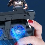 Wholesale Pro Gaming Gamepad with Dual Cooling Fan and Trigger Clip - Enhance Mobile Gaming Experience H10 for Universal Cell Phone And Bluetooth Device (Black)