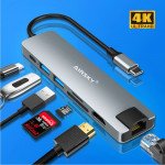 Wholesale 7 in 1 USB C Docking Station: 4K*2K HD, USB3.0/2.0, SD/TF, USB C PD, RJ45 Ethernet. For Windows, Mac, Android, iOS for Universal Cell Phone, Device and More ()