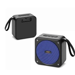 Portable Cube Bluetooth Speaker with FM Radio, USB & Micro SD Playback - HQ Sound in Compact Design HF-F82 for Universal Cell Phone And Bluetooth Device (Blue)