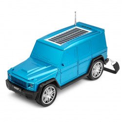 Luxury SUV Style Jeep Bluetooth Speaker - Solar Charging, Carry Strap, Multi-Input F88 for Universal Cell Phone And Bluetooth Device (Blue)