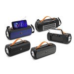 Wholesale Portable Bluetooth Speakers, Spot Lamp with Flashlight, FM Radio Wireless Bass Speaker with Solar Panel Charge for iPhone, Cell Phone, Universal Devices HFU19 (Black)