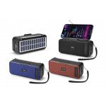 Wholesale Solar Charge Energy Outdoor Flash Light Portable Bluetooth Speaker HFU43 for Phone, Device, Music, USB (Blue)
